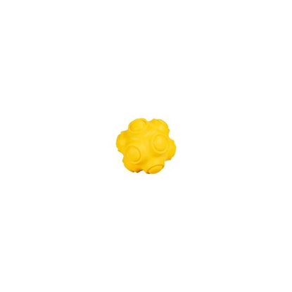Picture of Freedog Rubber Ball Rivet Toy Yellow 7.8cm – Tough & Texture